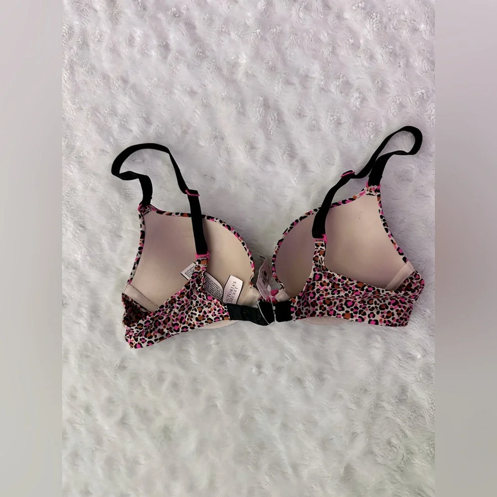 Victoria's Secret Leopard Print Bra - Pink and Black - Picture 2 of 6